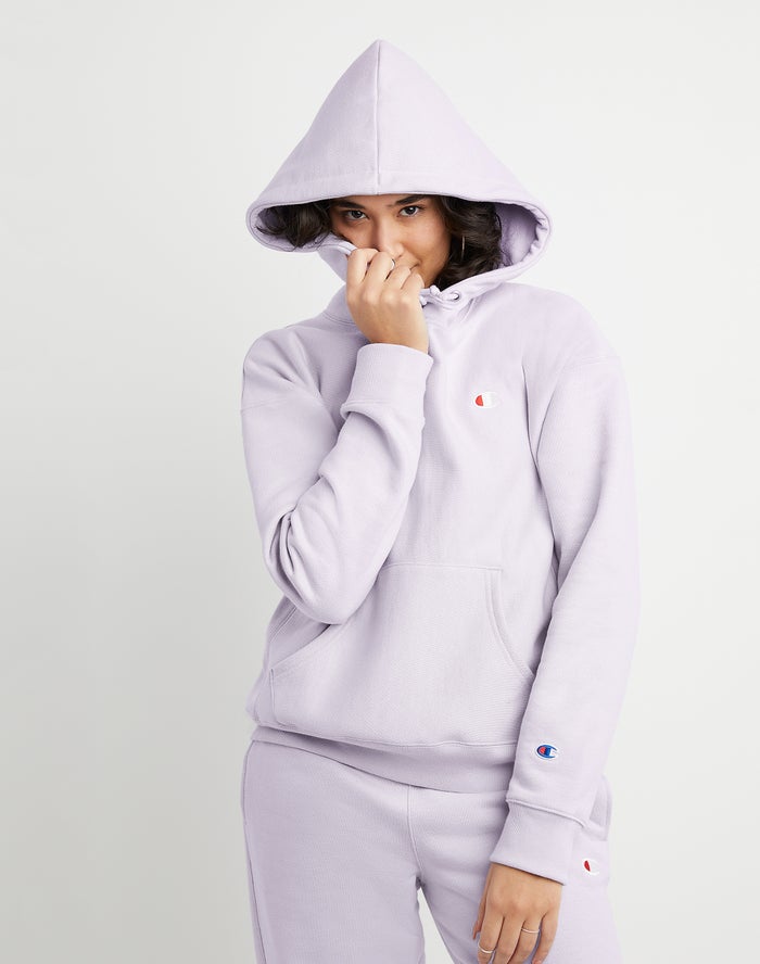 Champion Hoodie Dames - LichtPaars - Reverse Weave C Logo ( 574081-RSU )